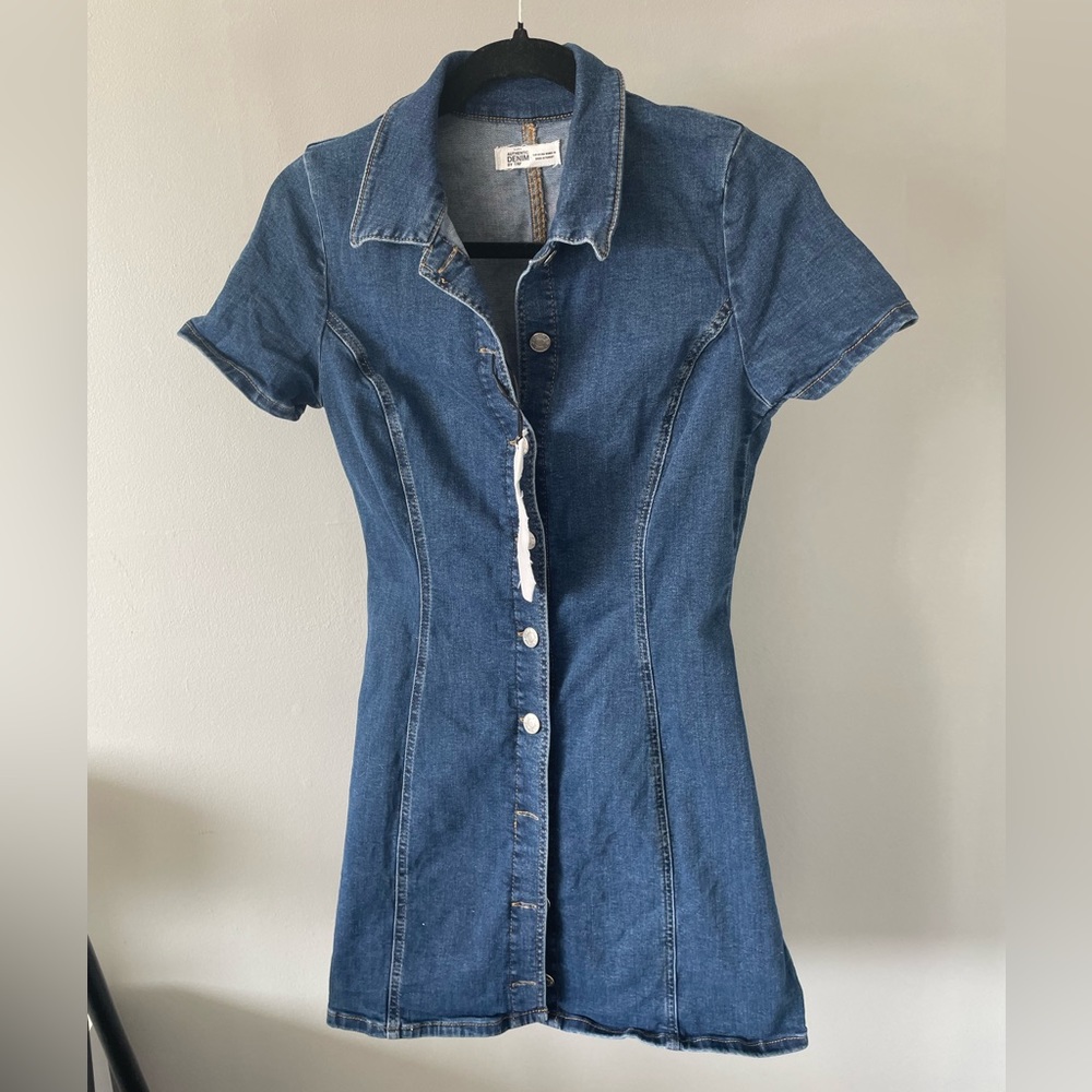 Zara Mini Jean Button Up Dress